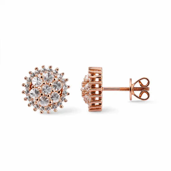 Kravelle™ Iced Square Stud Earrings — Silver - Image 2