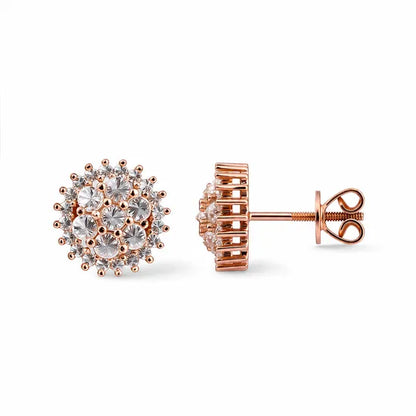 Kravelle™ Iced Square Stud Earrings — Silver - Image 2