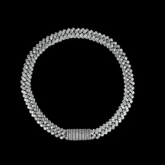 Kravelle™ Baguette Cuban Chain — Silver - Image 3