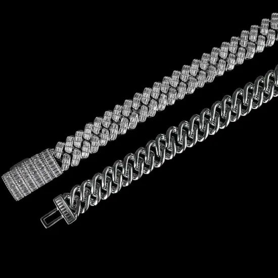 Kravelle™ Baguette Cuban Chain — Silver - Image 2