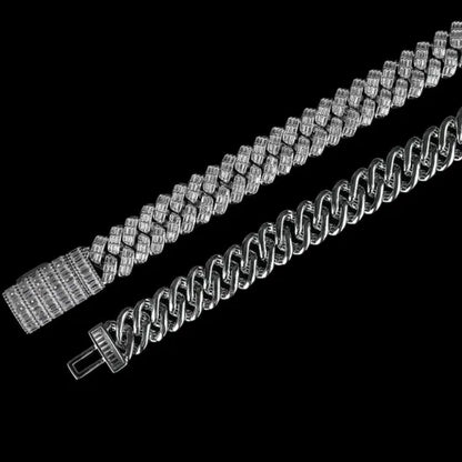 Kravelle™ Baguette Cuban Chain — Silver - Image 2
