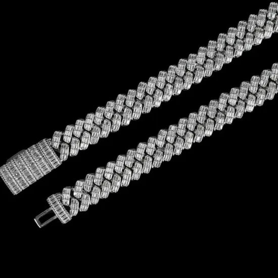 Kravelle™ Baguette Cuban Chain — Silver - Image 1