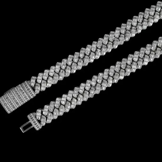 Kravelle™ Baguette Cuban Chain — Silver - Image 1
