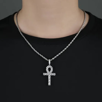 Kravelle™ Iced Ankh Pendant — Silver - Image 2