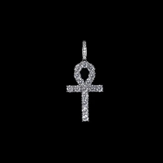 Kravelle™ Iced Ankh Pendant — Silver - Image 3