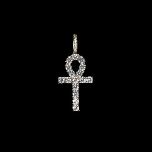 Kravelle™ Iced Ankh Pendant — Silver - Image 1