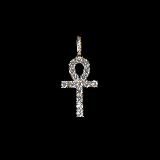 Kravelle™ Iced Ankh Pendant — Silver - Image 1