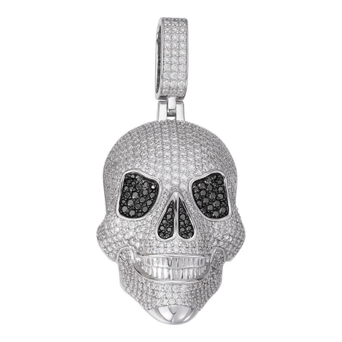 Kravelle™ 3D Iced Skull Pendant — Silver - Image 1