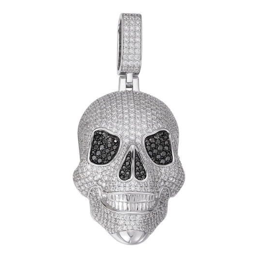 Kravelle™ 3D Iced Skull Pendant — Silver - Image 1